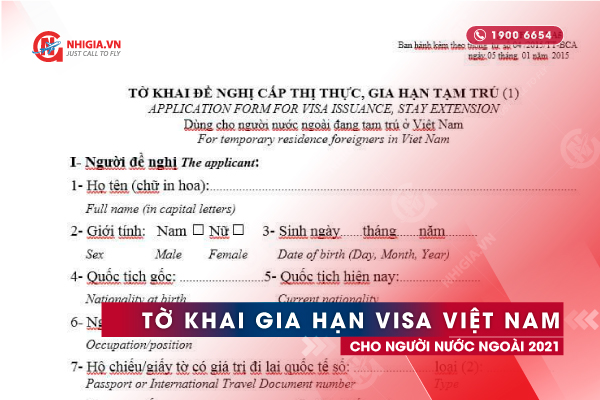 Tờ khai gia hạn visa Việt Nam